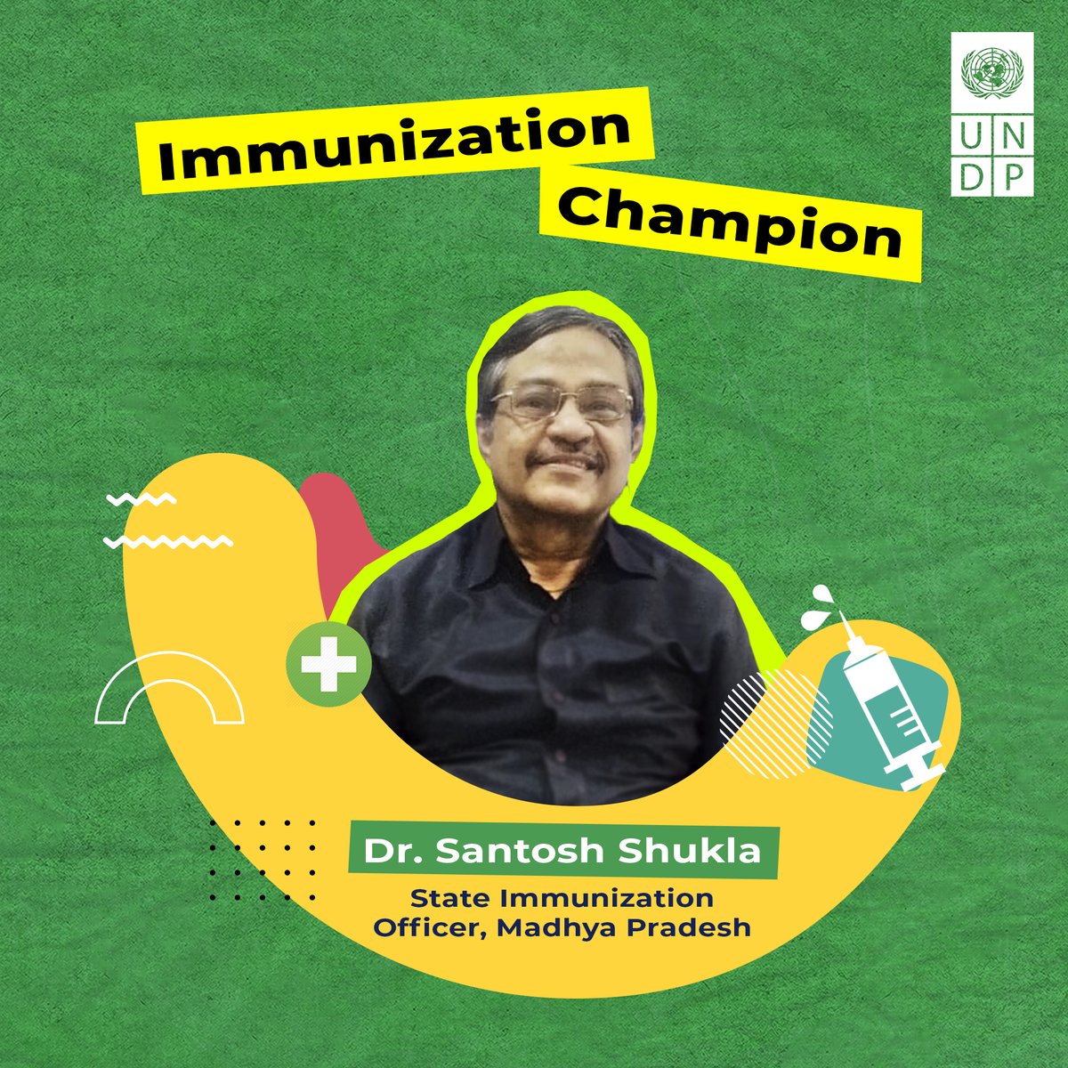 #ImmunizationChampion👨🏾‍⚕️: Meet Dr. Santosh Shukla from #MadhyaPradesh.

Known for his creativity, he gave the slogan for 🇮🇳’s #Polio Vaccine Programme💉- ‘Do Boond Zindagi Ki’💧.

This #ImmunizationWeek, let’s salute our health heroes who work tirelessly to ensure #LongLifeforAll.