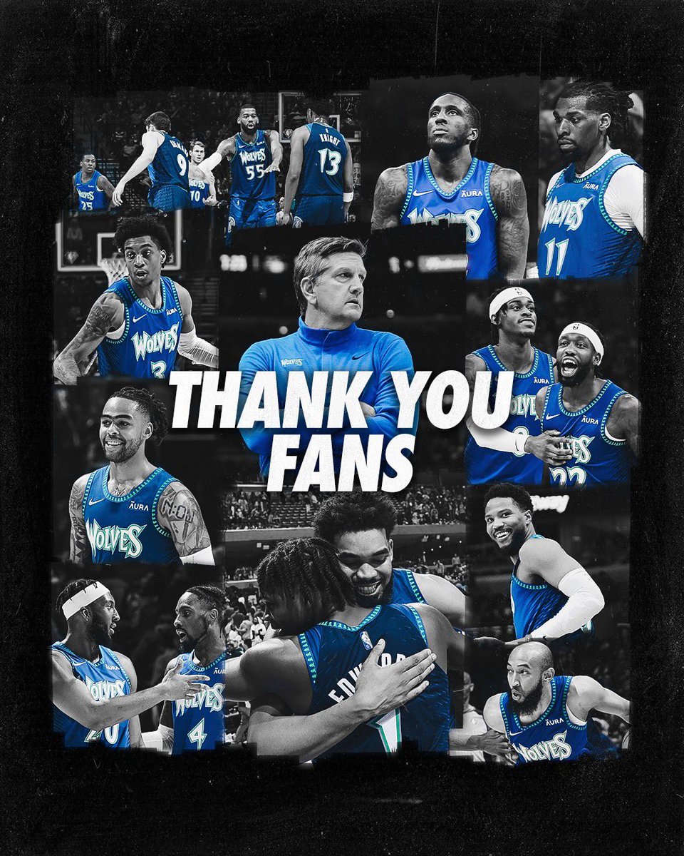 Timberwolves's tweet photo. thank you for showing up and showing out this season, Wolves fans. 

this is just the beginning. we’ll be back. 🐺 https://t.co/rfg0RVpxOo