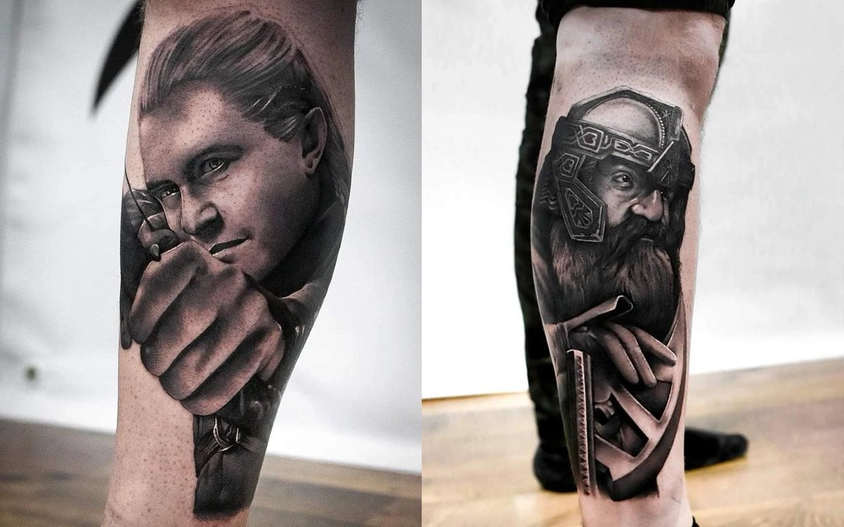 RoyLarsson's tweet photo. Gimli: I never thought I’d die fighting side by side with an elf.
Legolas: How about side by side with a friend?
Gimli: Aye. I could do that.

Gimli has gotten his friend back, we welcome Legolas to my work in progress legsleeve.

#lotrtattoo #lotr #legolas #gimli https://t.co/G4XEQAsnrT