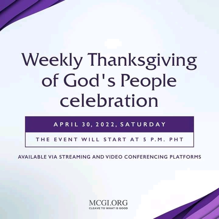 Mga Kapatid dalo po tau sa Thanksgiving sa Locale at Livestreaming Wag na Wag po nating Pababayaan ang mga Pagsamba Pasalamatan at Pagtupad ng Tungkulin sa Iglesia #MCGIThanksgiving