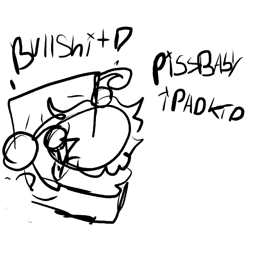 RotatingTables's tweet photo. The creator of this comic is in fact a pissbaby iPad kid. Especially while making the comics. If this art application shuts down on me one more time I’m burning this whole iPad. 
If there’s no post tomorrow you know why. https://t.co/p2q1rlC1JC