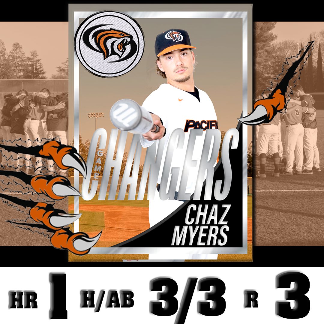 Our player of the game, Chaz Myers!! Three hits and a home run! 

#UpRoar