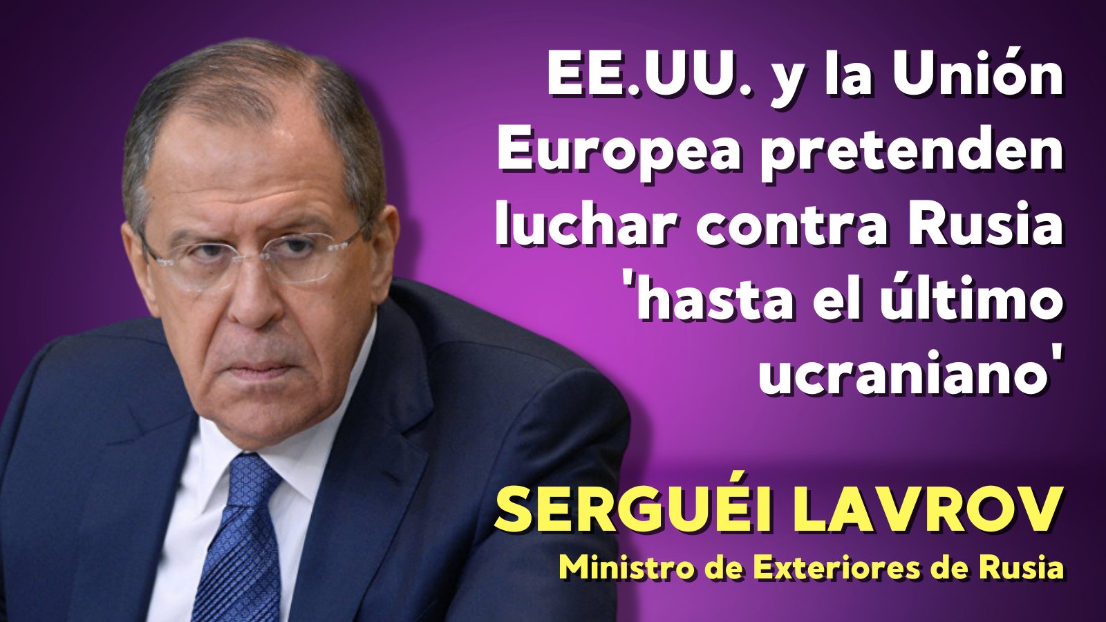 Rusia en Panamá 🇷🇺 on X: "💬 Canciller Serguéi #Lavrov: EEUU y la Unión Europea pretenden luchar contra Rusia “hasta el último ucraniano”. ❗️ Son completamente indiferentes al destino de 🇺🇦Ucrania como