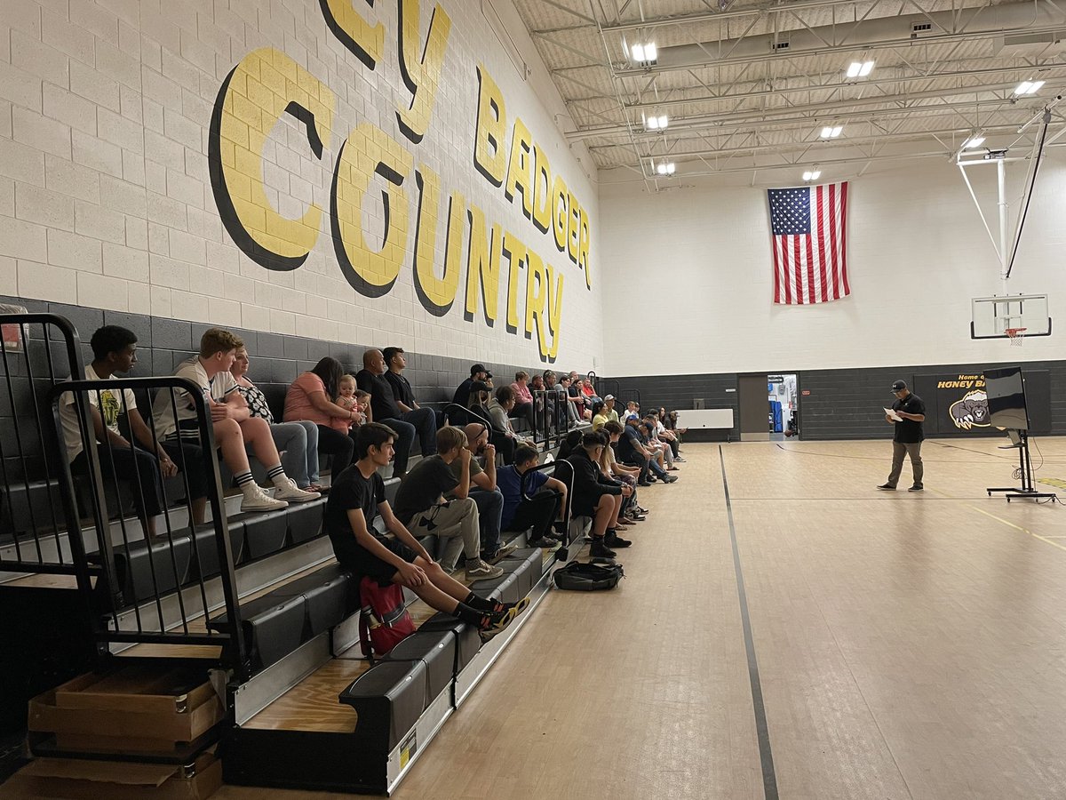 Coach Shaw getting students and parents prepped for Spring Ball