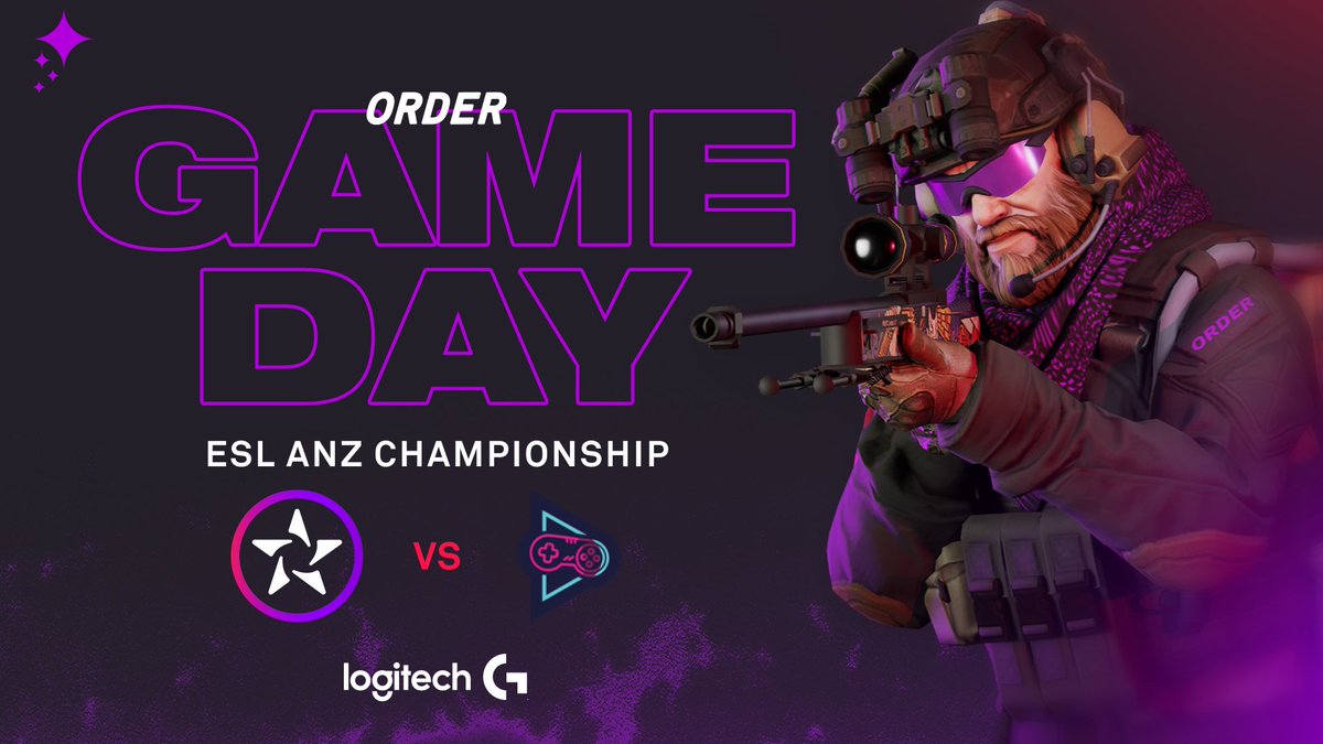 ORDER_army's tweet photo. There's potentially two Best of 3s today for #ORDERCS in #ANZChamps - but first, we've got to come out on top over @DggEsports. It all begins at 5:00PM AEST 🔥

#MakeMagic💫 @LogitechG_ANZ https://t.co/SnQ3VX32zF
