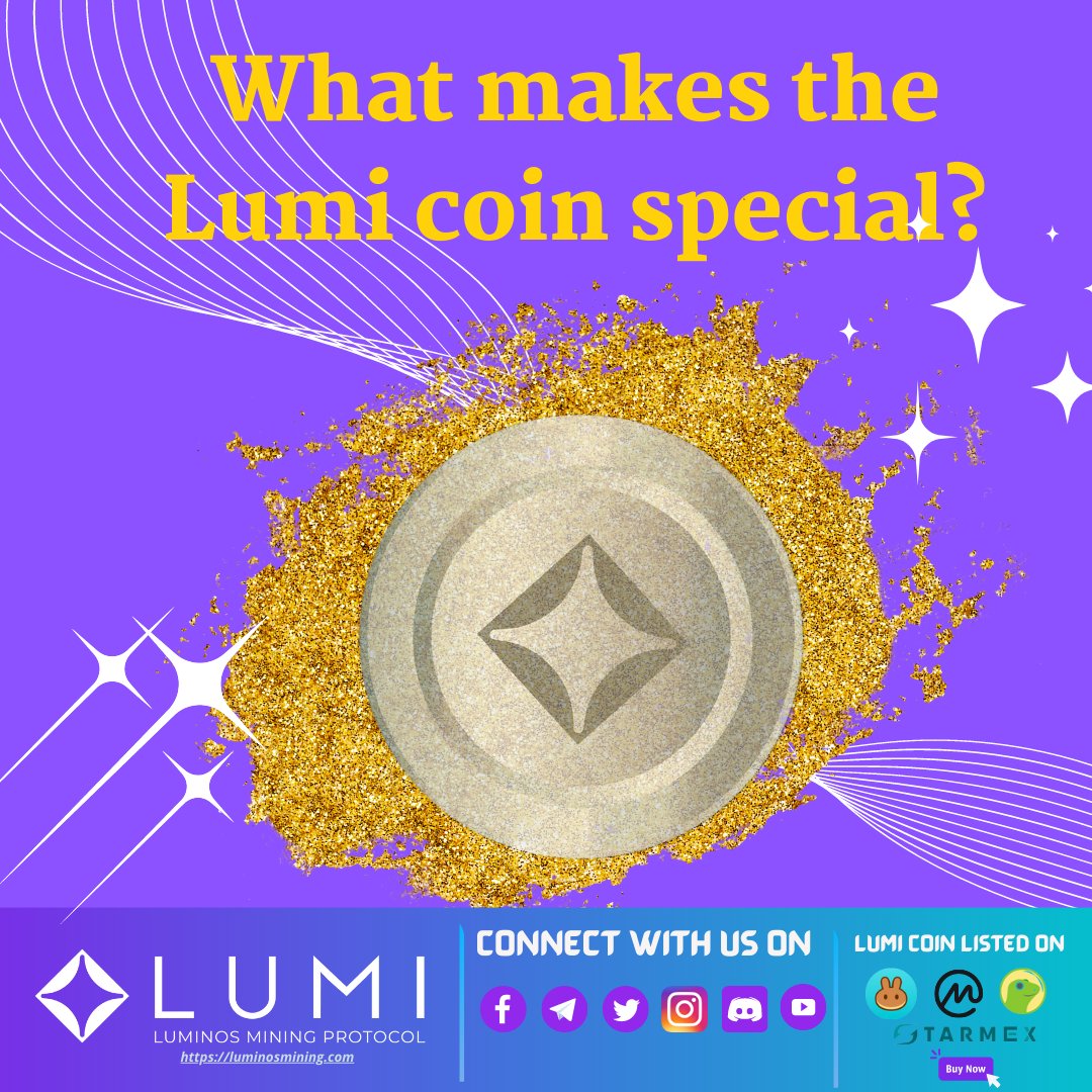 ❓𝑾𝒉𝒂𝒕 𝒎𝒂𝒌𝒆𝒔 𝒕𝒉𝒆 𝑳𝒖𝒎𝒊 𝒄𝒐𝒊𝒏 𝒔𝒑𝒆𝒄𝒊𝒂𝒍?

📰 Lumi coin will be at the center of utilities in the ecosystem. 

🏗 Moreover, Lumi is the first coin backed by 𝑻𝒉𝒆 𝑵𝒊𝒄𝒌𝒆𝒍 𝑴𝒊𝒏𝒊𝒏𝒈 𝒊𝒏𝒅𝒖𝒔𝒕𝒓𝒚.⛏⛏⛏

👉facebook.com/Luminos.Mining…