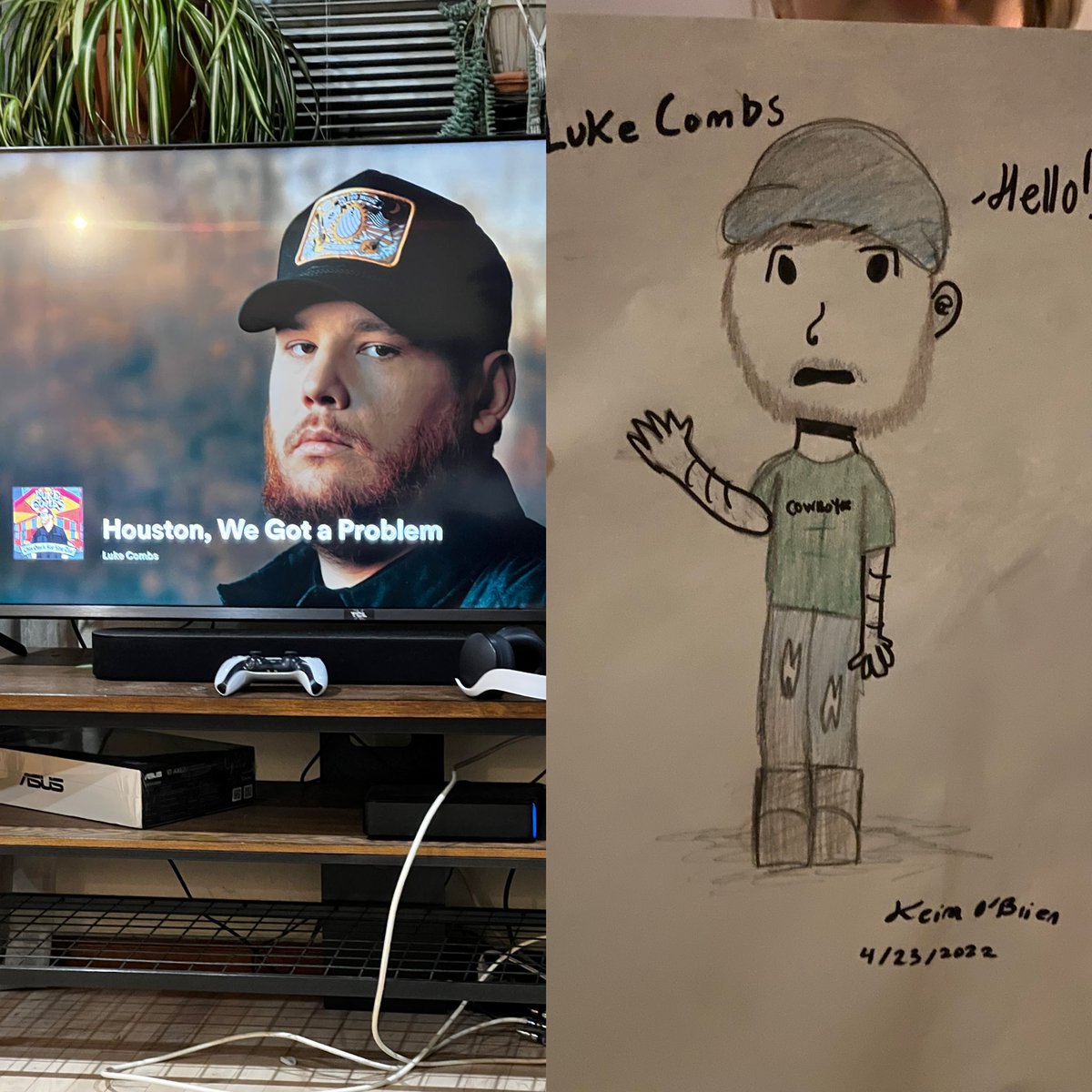 Alexis_OBrien's tweet photo. My kid drew a picture of you  @lukecombs https://t.co/Gl2jZvRHKN