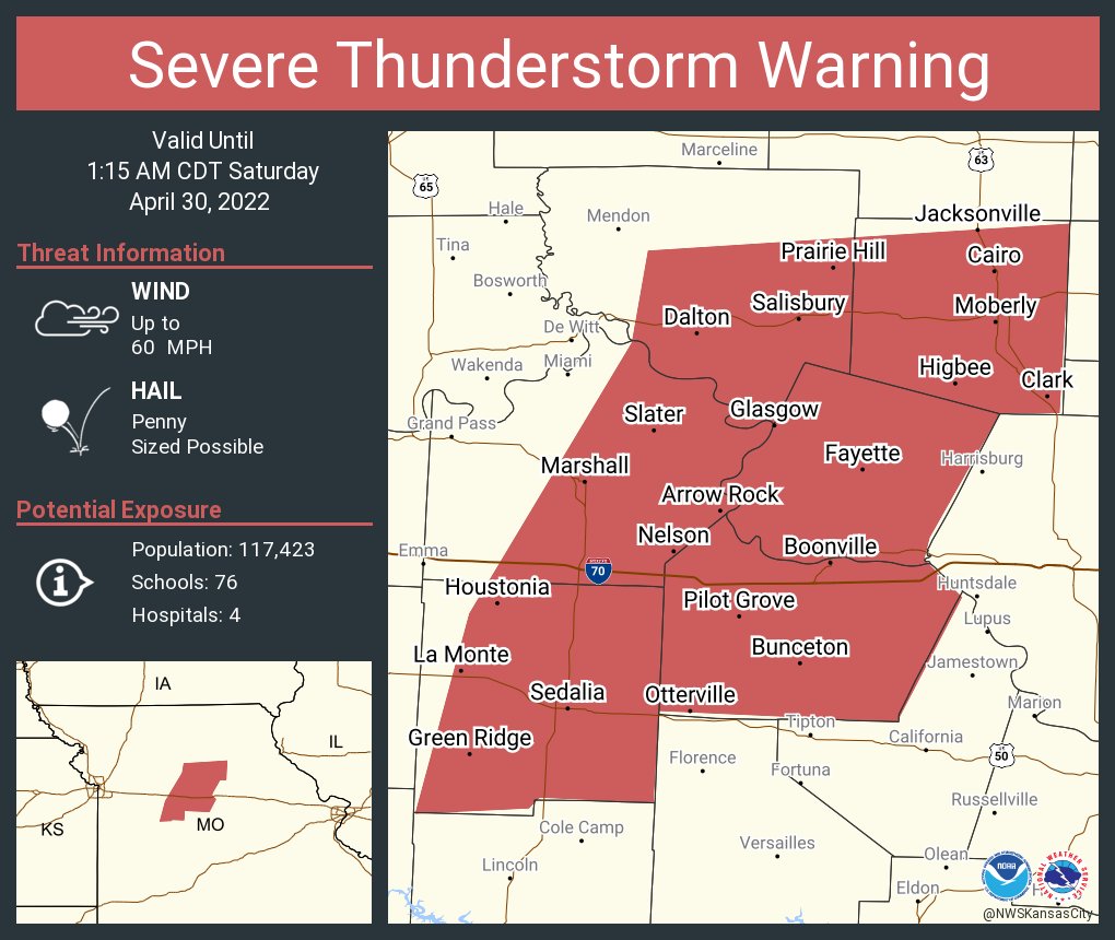 NWS Severe Tstorm on Twitter "Severe Thunderstorm Warning including Sedalia MO, Moberly MO