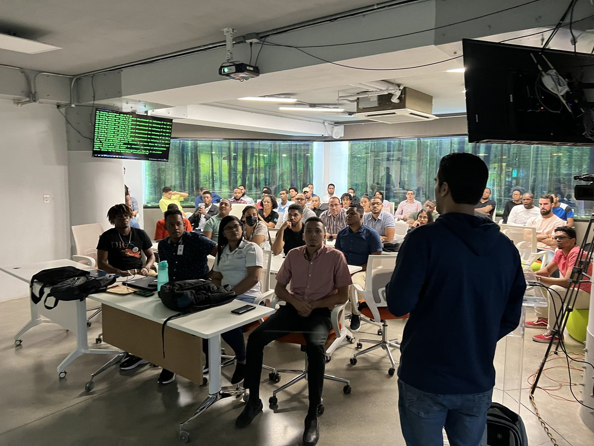 JulioUrena's tweet photo. Great time at the @hackthebox_eu #meetup with the @RedTeamRD cybersecurity community! We have fun and talk about #Cyberdeceptions 💙 https://t.co/p0QzcsfJ7q