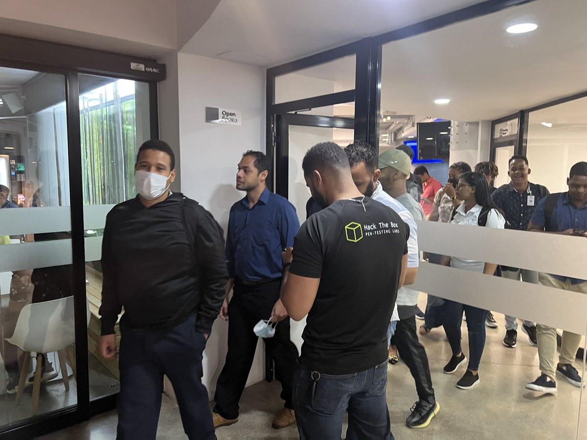 JulioUrena's tweet photo. Great time at the @hackthebox_eu #meetup with the @RedTeamRD cybersecurity community! We have fun and talk about #Cyberdeceptions 💙 https://t.co/p0QzcsfJ7q
