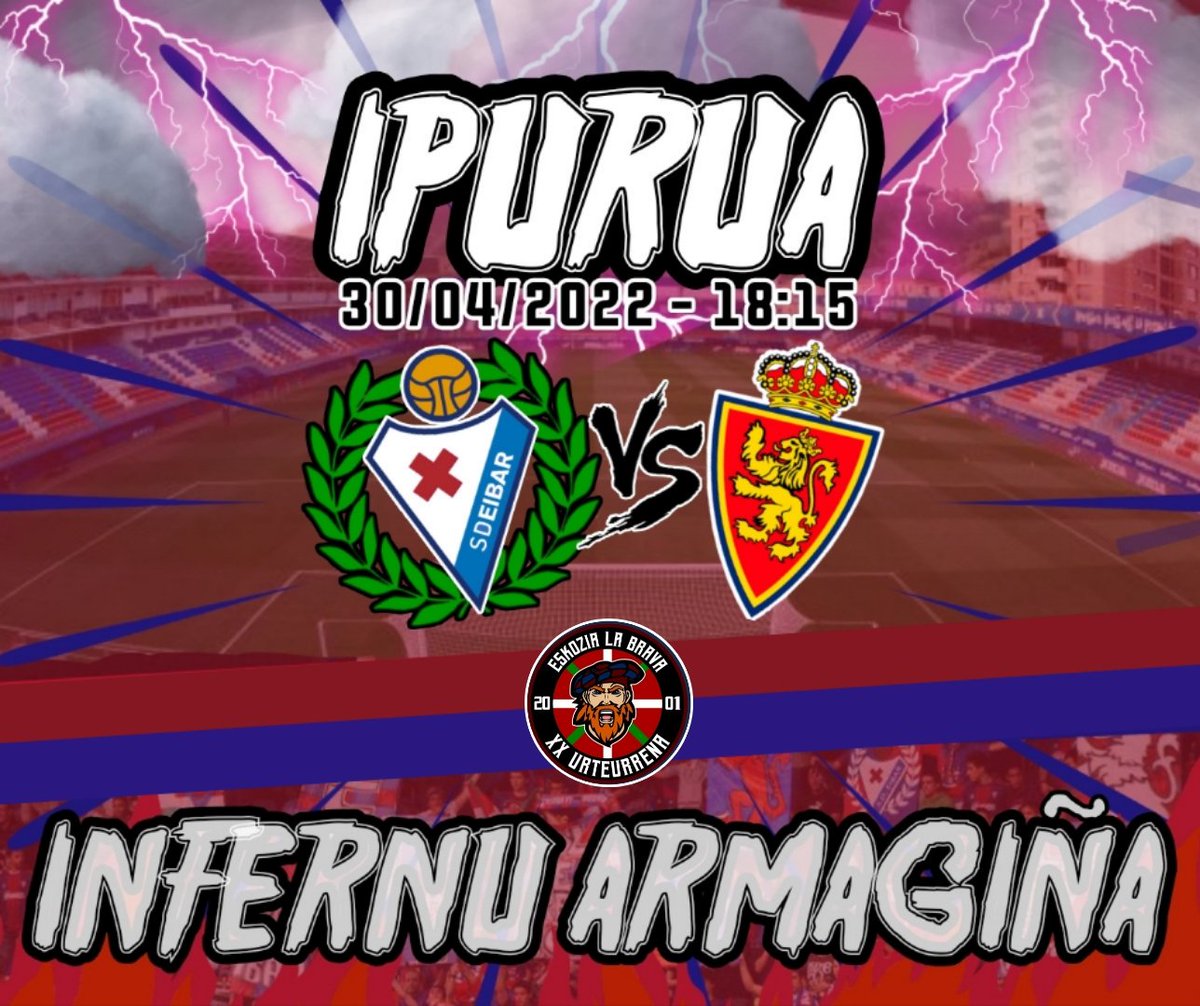 GUREA DA GARAIPENA!

No olvidéis vuestra camiseta - bufanda del grupo y animar hasta reventar como sino hubiera un mañana.

Gogor saiatzen danantzat,ez dagoela mugarik!

Goazen <a href="/SDEibar/">SD Eibar</a>!