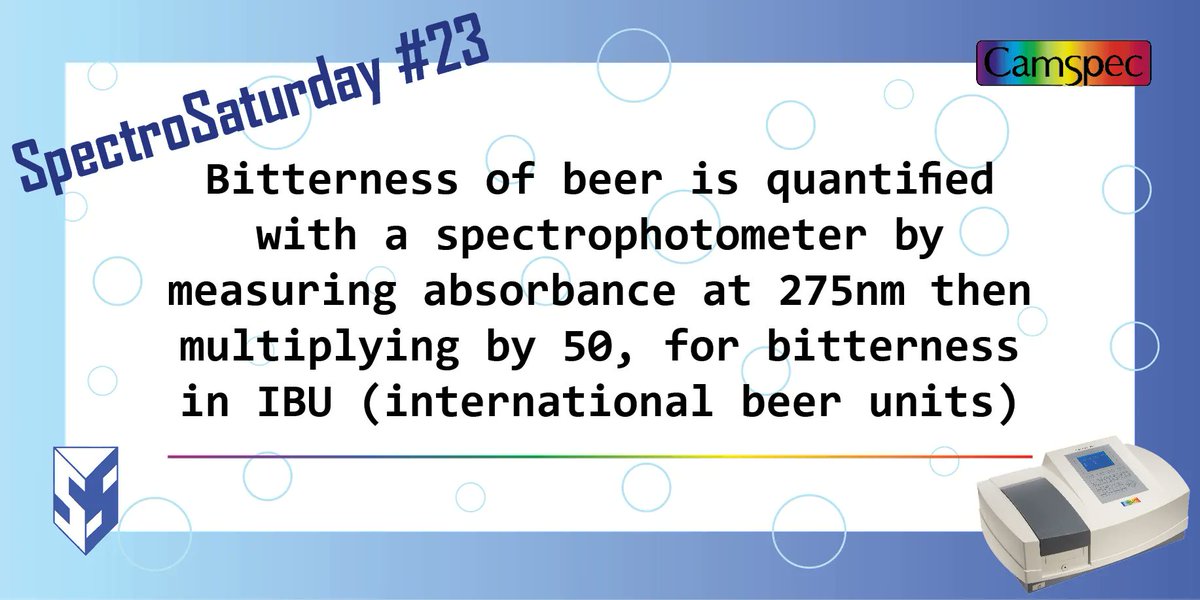 SpecCams's tweet photo. SpectroSaturday is back!
This week's fact is all about beer π»
Click the hashtag to see all of our spectro facts π#SpectroSaturday https://t.co/EbnH6UYvnP