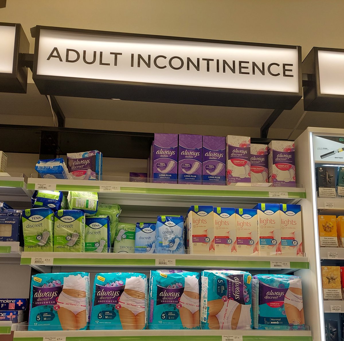 NovPastore's tweet photo. Are we really classing Essential feminine care products under 'Adult Incontinence' ? 
@BootsUK #bootsuk #periodblood #menstruation #women https://t.co/Yq5E4d0WrS