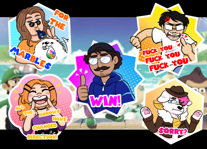PileOfTrashley's tweet image. #RTVS mario party superstars stickers collect them all (individual images attached below)
#scorpy #socpens