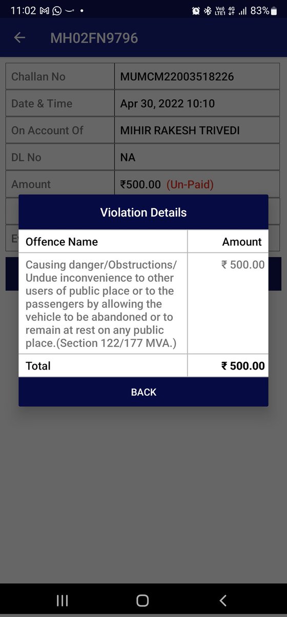 RtMihir's tweet photo. Dear @MTPHereToHelp please explain how does parking in a NON 'No Parking' zone,(where many other vehicles are parked alongside) cause danger/obstruct/undue inconvinience to other users of public place? Please cancel this challan,a humble request from a law abiding citizen 🙏🏻 https://t.co/A55hcDq0cg