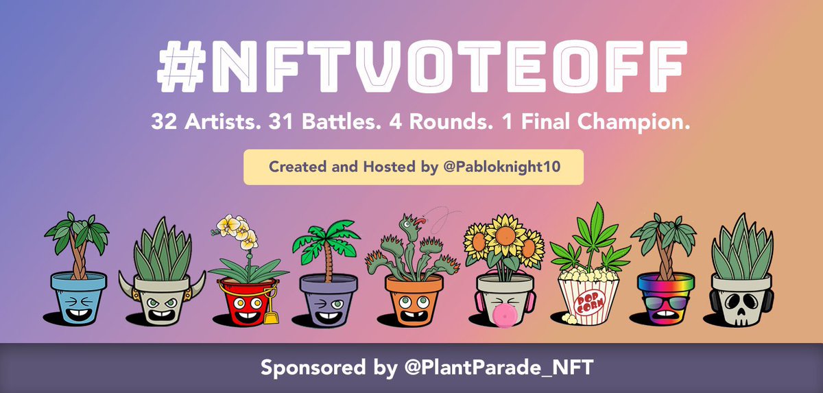 WE HAVE THE FINAL 2 of the FIRST EVER NFTVOTEOFF!
<a href="/PoM_NFT/">PieceOfMasterpieceNFT</a> vs <a href="/Pawhale2Pawhale/">P▲WH▲LΞ ᴺᶠᵀ</a> 

Vote now🔥🔥on this safe no sign up required link-commoninja.com/brackets/lp/88…
Who wins the trophy created by <a href="/Zachariah_NFT/">ZachYoung.ink💀</a> 
Sponsorship <a href="/PlantParade_nft/">Plant Parade NFT</a>