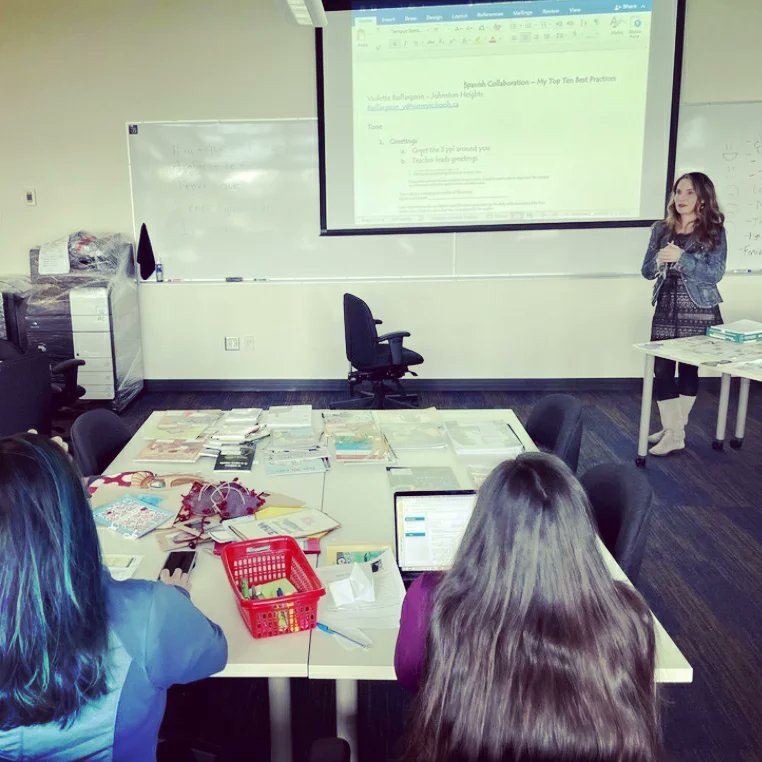 This week I presented (&amp; learned from) #bced language #teachers on student-centered practices like inviting students to teach us (&amp; each other) greetings/thank you/goodbye in the languages of their birth. When they become the teachers &amp; their stories are centered, they shine.✨