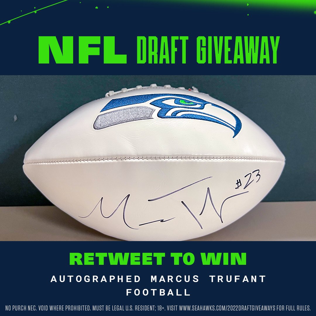 On last draft day calls for one last giveaway 👀

RT to win a signed <a href="/MarcusTrufant/">Marcus Trufant</a> football!

#GoHawks x #Sweepstakes