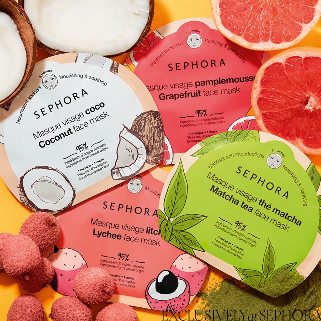 Fruity nourishment for your skin with Sephora Face Masks! Lychee to moisturize Matcha Tea to mattify skin Grapefruit to restore skin’s radiance Coconut to soothe the skin MRP ₹360 Exclusively available at all Sephora stores in India and online at sephora.nnnow.com.