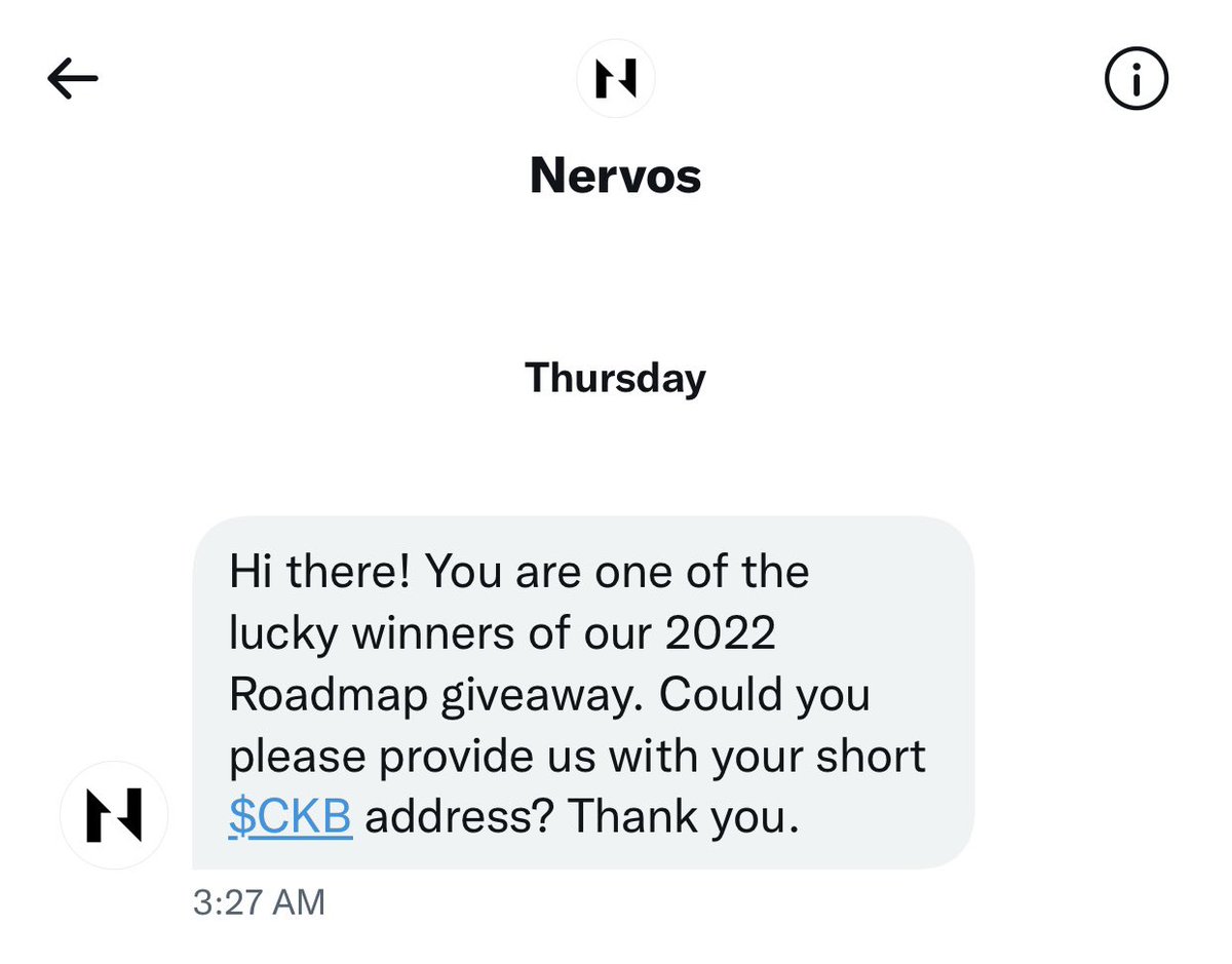 haleyanp's tweet photo. @van_vins @HaCryptofirst @Boooohne @andinophyline @NervosNetwork @shopmrus @orenopancake @nftpillow @Rizqiaputri18 It’s from the actual team when I click on their picture. Maybe they just need more time. https://t.co/tmIVVSfhEn