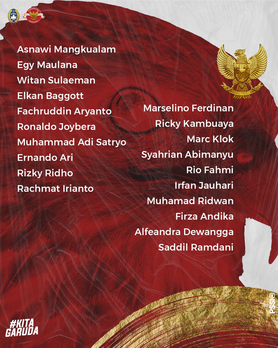 PSSI's tweet photo. Garuda Muda memanggil! ✊🏼🇮🇩

Sebanyak 20 pemain siap berjuang membela tanah air pada gelaran SEA Games 2021.

Sudah siap dukung Garuda Muda? 👀

#KitaGaruda #MeraihImpian #SEAGames2021 https://t.co/EffYr8Xdyt