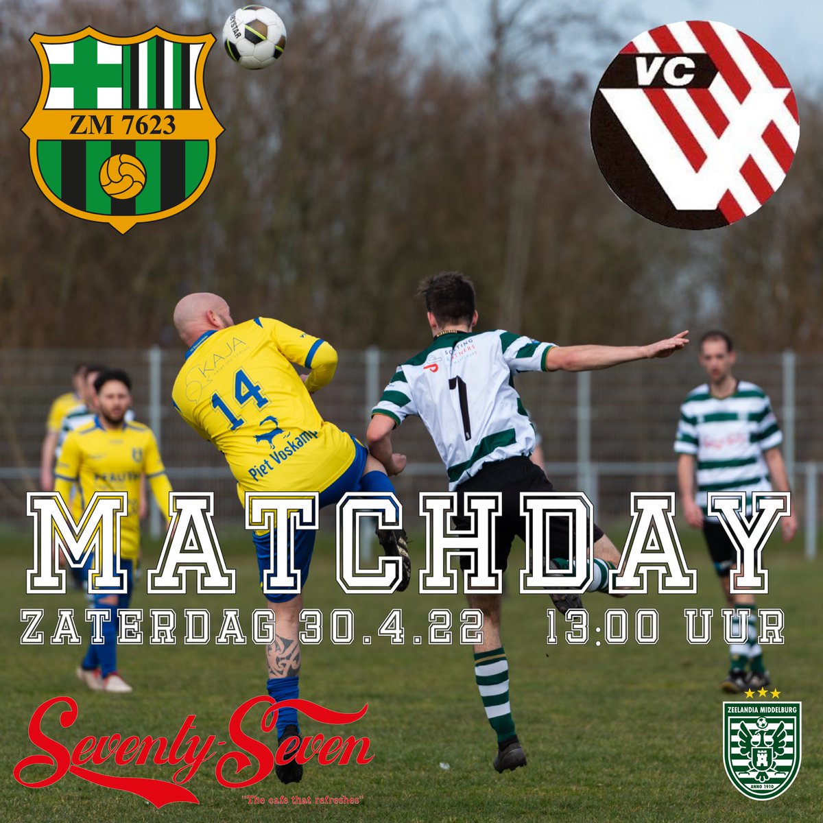 ZM7623's tweet photo. MATCHDAY!
📅 Zaterdag 30 april
🕛 13:00 uur
⚽️ Vlissingen 2
🏟 Sportpark Veerse Poort
📸 Paul Stroo https://t.co/Sna0Jl0bfi