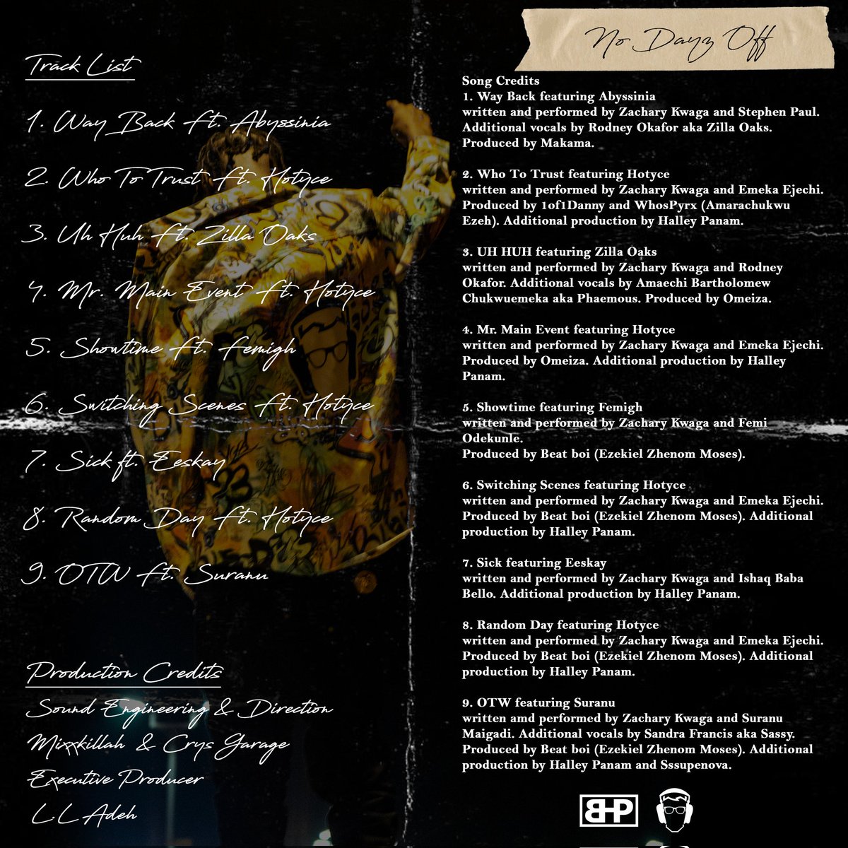 BHPMUSIC_'s tweet photo. OFFICIAL: #NODAYZOFF OUT NOW ON ALL PLATFORMS.

LINK IN BIO 

@presidentzikBHP 🔒🔒🔒 https://t.co/eN9oWcewRp