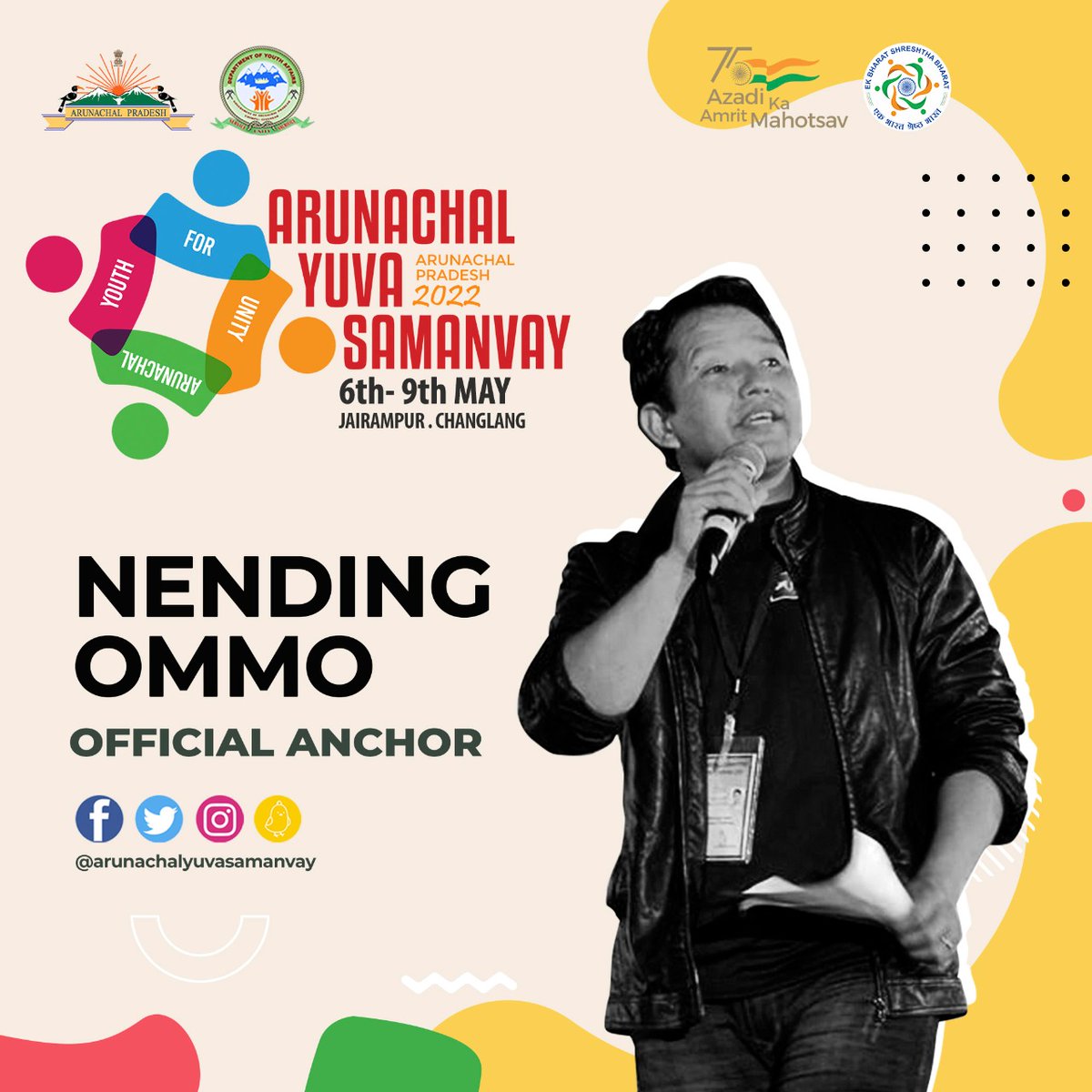 a_yuvasamanvay's tweet image. Come and be a part of the celebration along with the versatile Nending Ommo as the official anchor @ #ArunachalYuvaSamanvay2022
 #miccontrol #arunachalyuvasamanvay2022

**For additional info on the event contact the District Sports Officer (DSO) or District Youth Officer (NYKS).