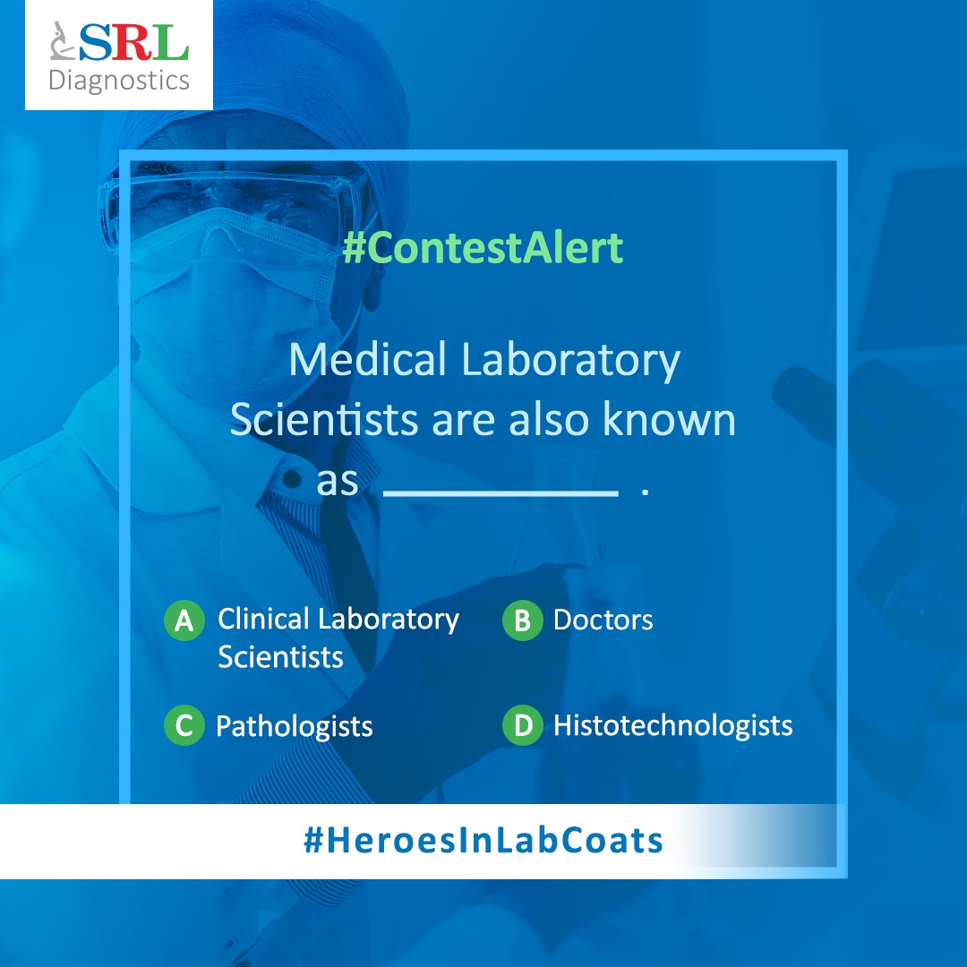#ContestAlert
The second question of the monthly quiz is here. Get it right to get one step closer to the Amazon voucher. Hurry, entries close soon.

#LabProfessionalsWeek #HeroesInLabCoats #LabProfessionals #SRLDiagnostics