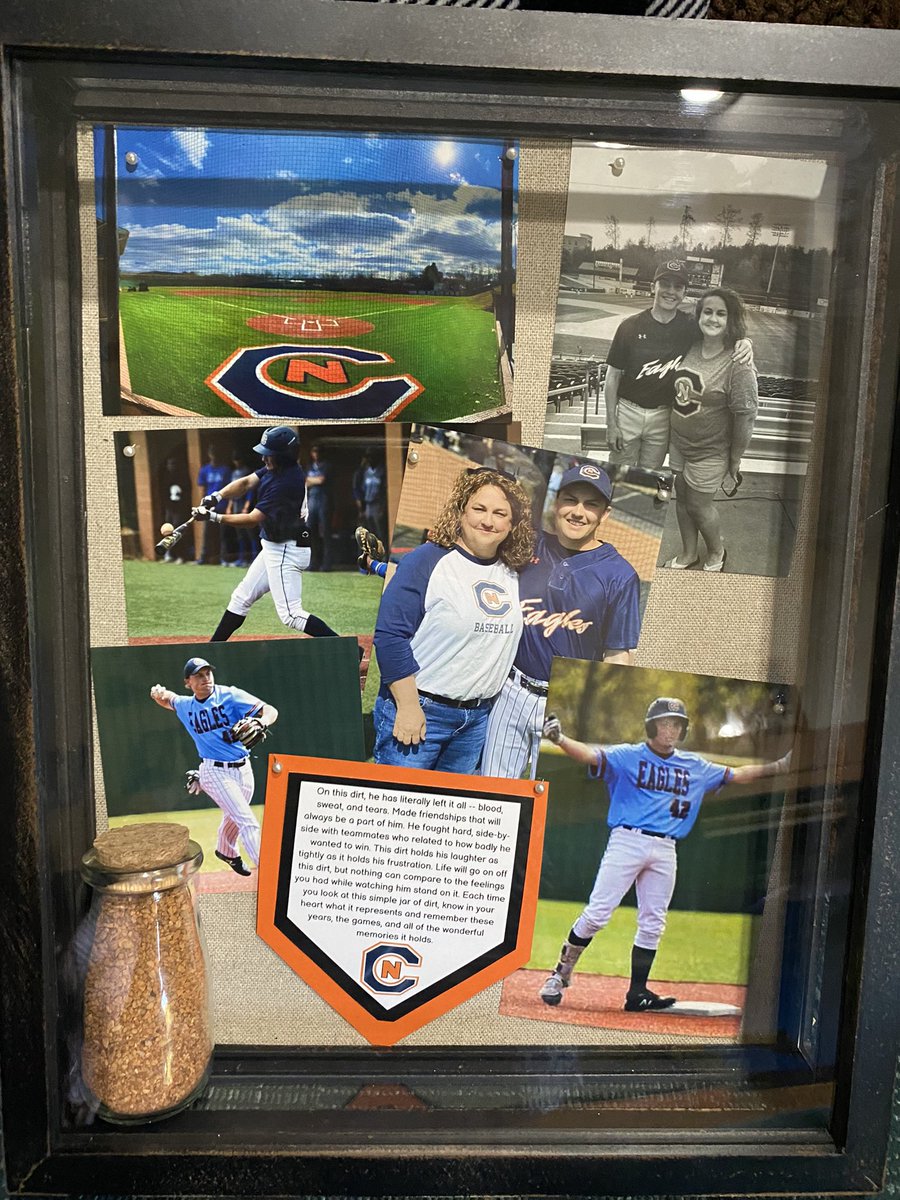 Every season, I have made shadow boxes for the senior parents I became close with over the years. 

This year I made one for myself too- 

I know I will look at this jar of dirt for years and remember all the plays, all the intensity, and all the fingernails he has chewed off.