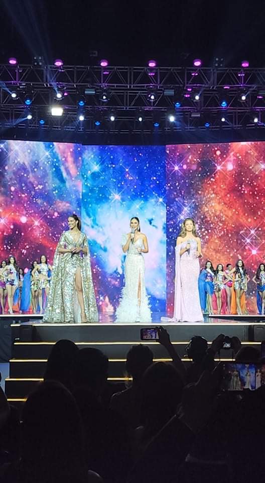 mavsarive's tweet photo. #MissUniversePhilippines2022  Coronation Night Hosts former Miss Universe titleholders Pia Wurtzbach, Iris Mittenaere, and Demi-Leigh Tebow | @dzrhnews https://t.co/OQwYtgEV5F