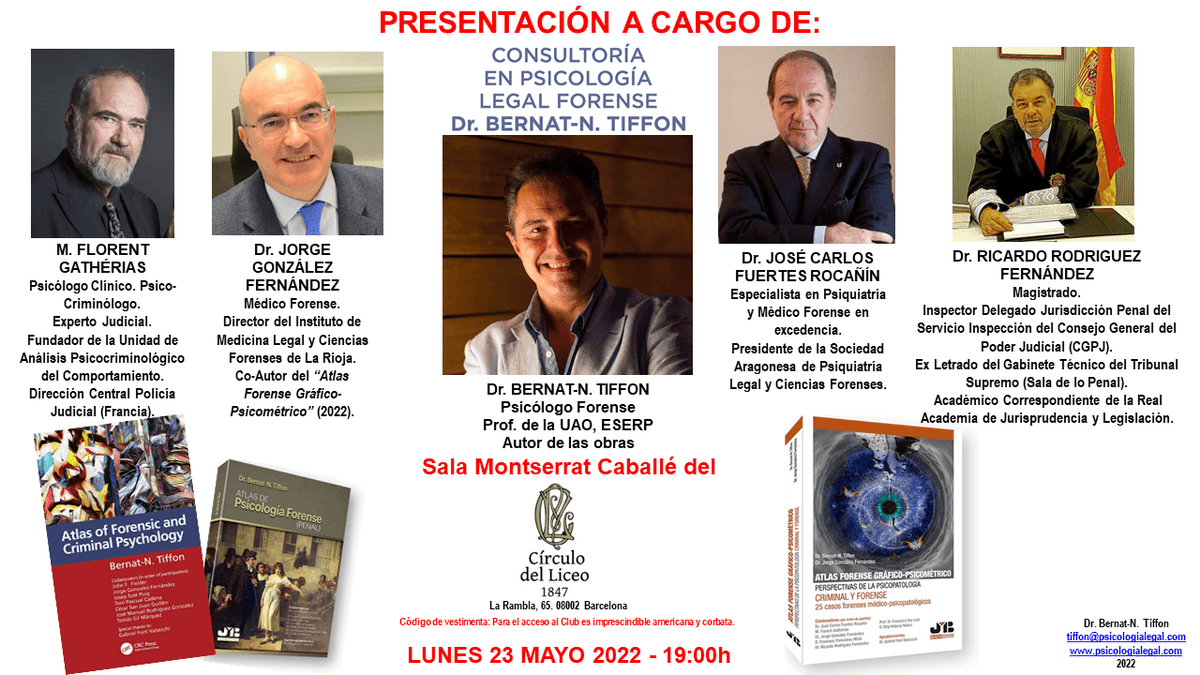 BNTIFFON's tweet photo. Lunes 23.05.22 - 19h
Sala Montserrat Caballé @circuloliceo
Presentación obras '22 @BNTIFFON
Con F. Gathérias, J. Gonz.-Fern., JC Fuertes @jcfuertes, R. Rodríg-Fdez.
https://t.co/ztqc0C4YQC
https://t.co/qELw822JvX
#PsicologiaForense #Tiffon #BernatTiffon #ForensicPsychology https://t.co/FQTIFTeaOE