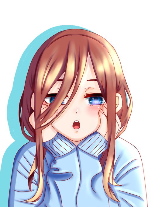 しずくさんがTwitterに投稿した中野三玖(五等分の花嫁)のイラスト。