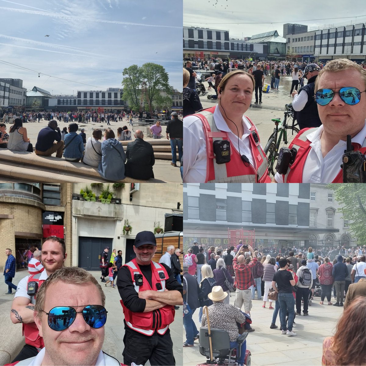 GLOSBIDCPO's tweet photo. #CPOTeam out and about a very busy #KingSquare opening day lots of entertainment and the Fountains are running
#CommunityEngagement #BrighterCity #BringingTheCommunityTogether
#FreshNewLook
@GLOSBIDCPO
@GlosCitySafe
@GloucesterBID
@GloucesterCity
@Glos_OPCC https://t.co/ZZG8FMzXUn