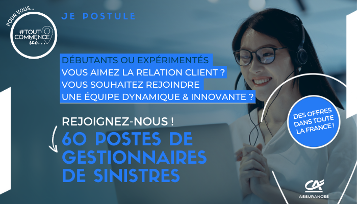 Le #recrutement pour nos offres de Gestionnaires de Sinistres se poursuit ! 🤩 60 postes sont encore ouverts... Rejoignez @CA_Assurances ! 👋 Retrouvez toutes ces opportunités sur notre site ⬇️ groupecreditagricole.jobs/fr/nos-offres/… #ToutCommenceIci #CDI #Job #IARD