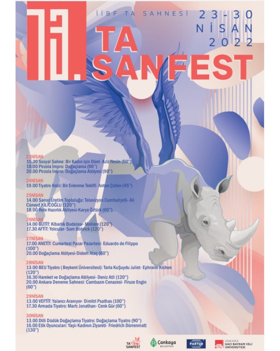 Tiyatro Akademi Sanat Festivali'nde biz de varız 🎉🎉 <a href="/tasanfest/">TASANFEST</a>

Festivalin 8. gününde, saat 13.00'da HBVÜ İİBF TA Sahnesi'ndeyiz 🎭