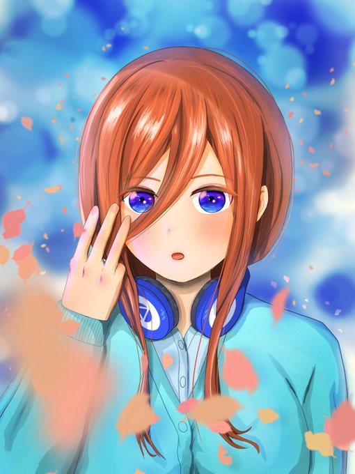 mesoさんがTwitterに投稿した中野三玖(五等分の花嫁)のイラスト。