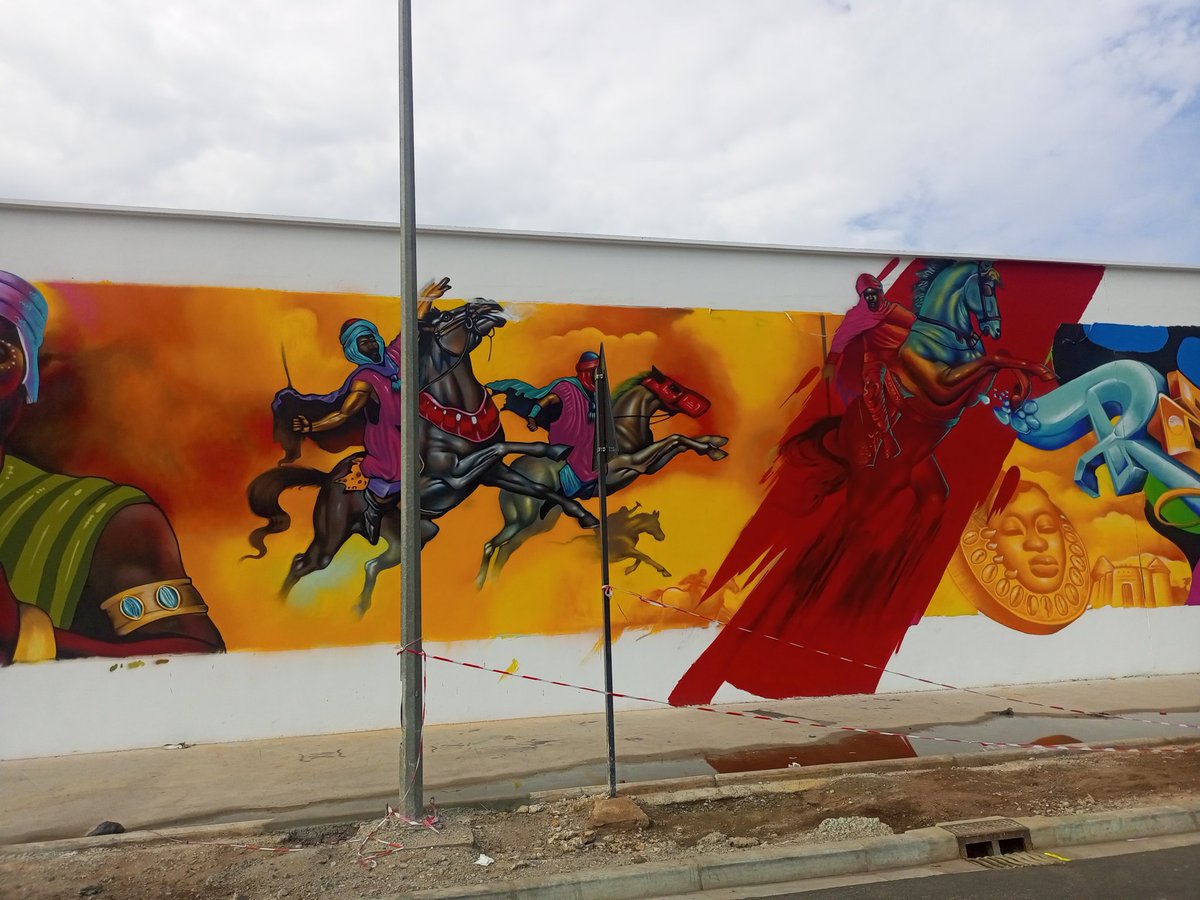 Effet graff 8, Clôture du Port autonome de Cotonou. Nos artistes ont du talent 👏✨ Faites-y un tour.