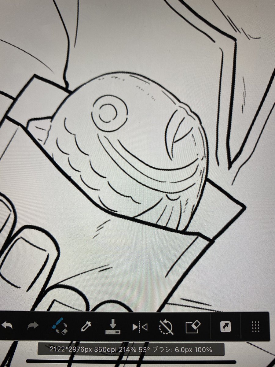 たい焼きっていざ描こうとすると「こ、こんなんだっけ…??」てなってめちゃ難しいな!?😭 