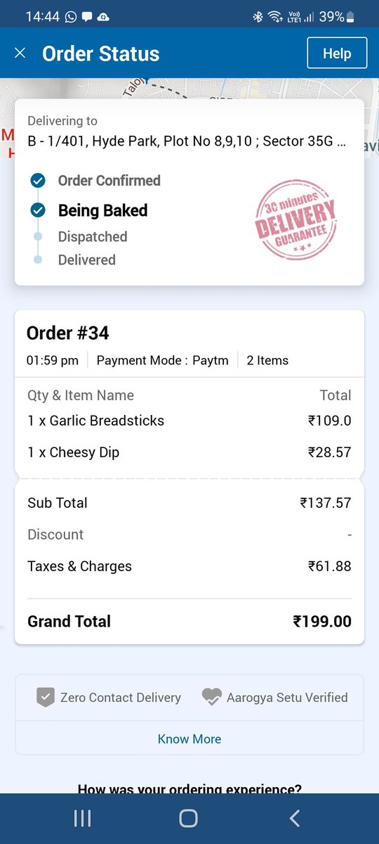 arunnegi's tweet photo. @dominos status after 45 minutes... no one picks calls either https://t.co/4AleyPmpUt