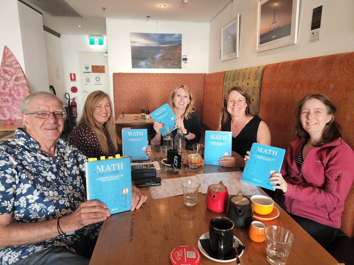 Discussing #Mathematics education over a good 📖 and ☕️ doesn't get much better than this 😁  
#MathwithBadDrawings by <a href="/benorlin/">Ben Orlin</a>
is a must have for your own or #school #library collection 
<a href="/DowdNatalie/">Natalie Dowd</a> <a href="/BarryKissane/">Barry Kissane</a> <a href="/jarradstrain/">MrStrain</a> #MathsBookClubWA
