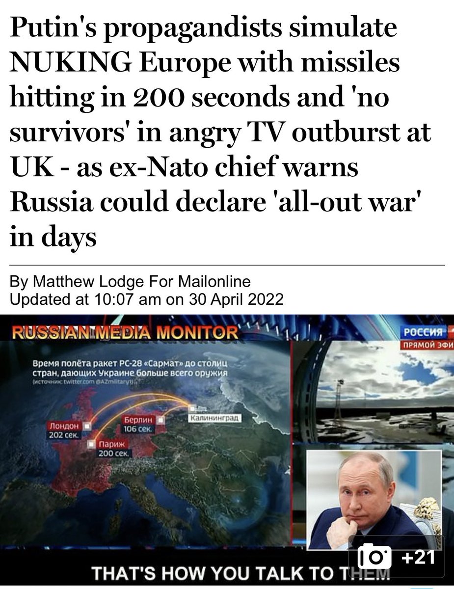 Funnily enough this graphic is missing the British &amp; French nuclear submarines that will already have launched, to turn Moscow into a giant glass car park…