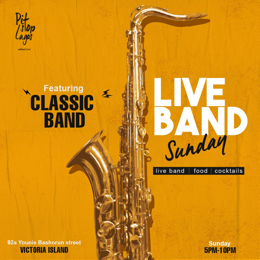 PitstopLagos's tweet photo. Don't miss this Sunday's live band evening at the cafe. It's the perfect way to start this holiday π
β
#weekendvibes #pitstopcommunity #pitstoplagos https://t.co/it6Y94MgY6
