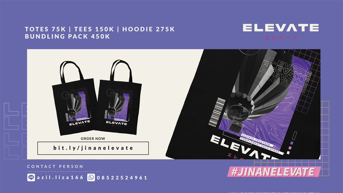 #JINANELEVATE Merchandise Detail – The Tote 💜

Simplicity matters. <a href="/Jinan_JKT48/">bukan jinan</a>
consistently prove that her simple yet elegant move are relevant to make her career elevated.

Go get our simple tote bag here: bit.ly/jinanelevate

#JINANELEVATE