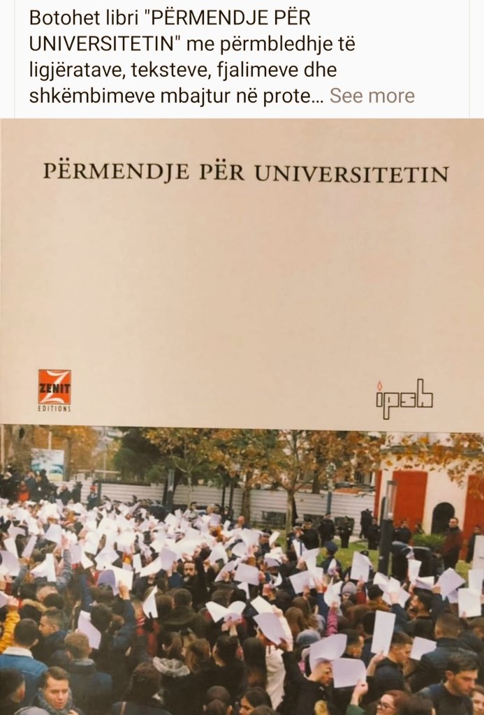 PavjoG's tweet photo. Falë mbështetjes së Zenitit dhe IPSHit rezistencën studentore 2014-2019 e kemi përmbledhur në këtë botim. Teksti përmban ligjërime  të rezistencës dhe si një përpjekje eksperimentale lëviz midis akademisë dhe aktivizmit, studimit dhe dëshmisë, të tashmes dhe arkivës. https://t.co/cDwwkDRbPq
