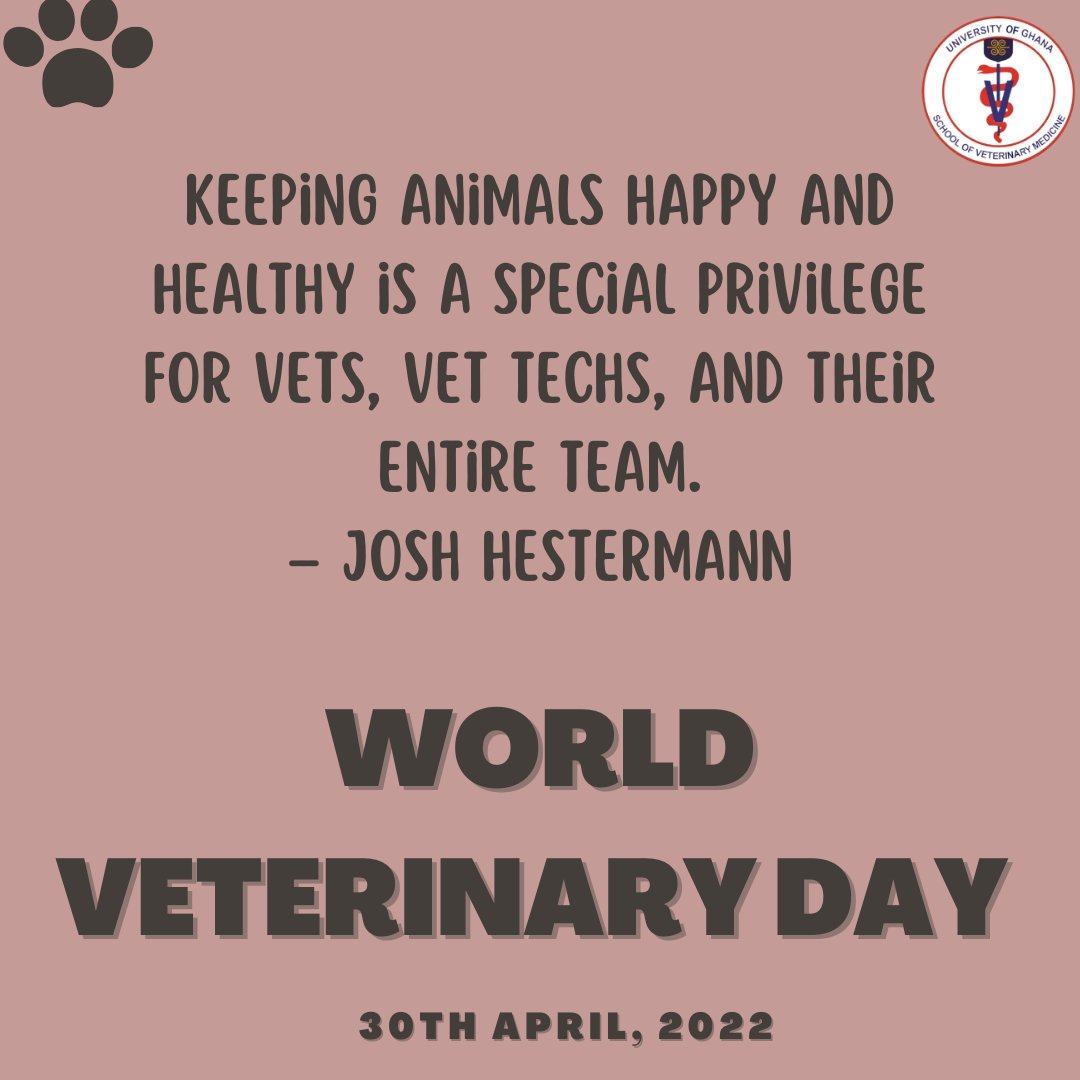 UG_GVMSA's tweet photo. Today is World Veterinary Day 🥳

This year we are  “Strengthening Veterinary Resilience" and we are showing the world just that.

Have an awesome day and don't forget how special today is.

Happy World Veterinary Day 🥳🤩

#WorldVeterinaryDay2022 https://t.co/uXs07decO9