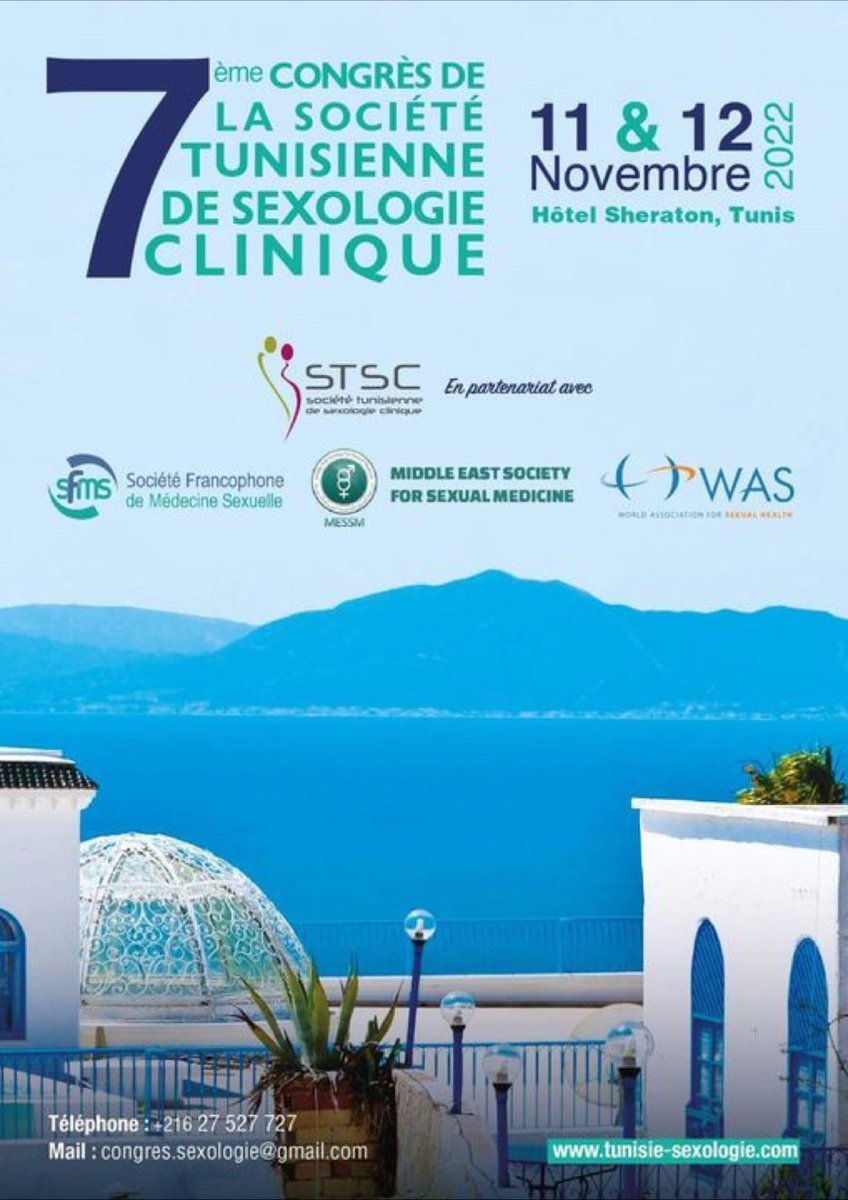 Soyez nombreux a vous joindre a nous!

<a href="/ISSM_INFO/">ISSM</a> <a href="/MeSexualHealth/">MESSM - Middle East Society For Sexual Medicine</a> <a href="/essm_tweets/">European Society for Sexual Medicine (ESSM)</a> <a href="/stsctunisia/">société tunisienne de sexologie clinique</a>