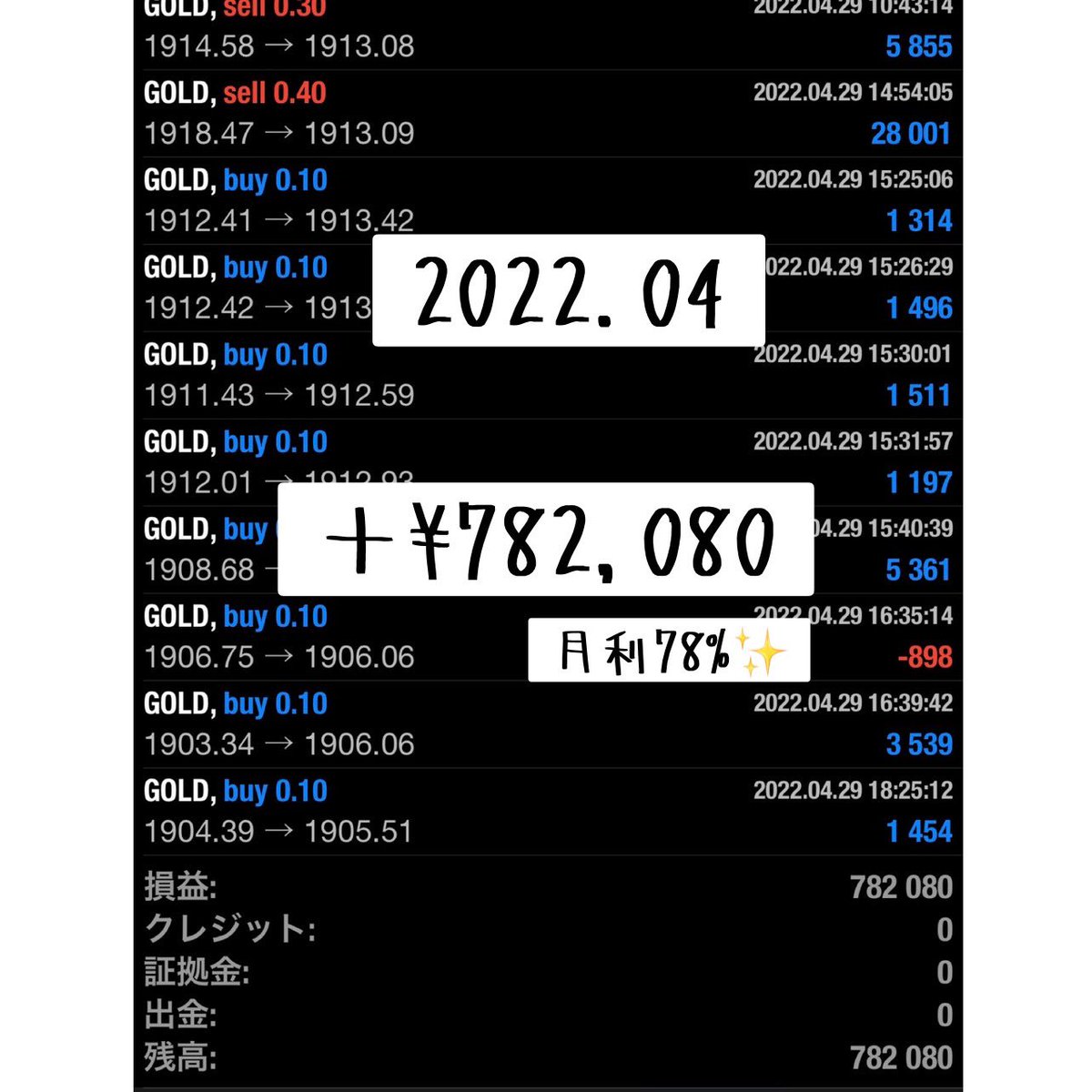 hancock_trader's tweet photo. ゴールド専用EA"無双"が
月利78%を叩き出しました🫣

回収率が高くオススメです🌟

無双詳細はこちら🔽
https://t.co/TwhVBPybuw

GW中はXMのボーナスもありますので
少額からでも運用可能です✨

EA導入は公式LINEからお問合せください。
https://t.co/nyKAFUTO66

#fx
#ea
#自動売買
#副業 
#投資 https://t.co/y6WCY5Nyca