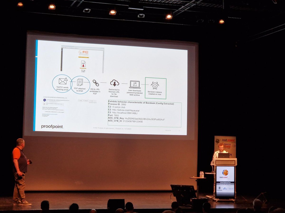 kk_onstantin's tweet photo. Very thankful for the chance to do a lightning talk at #Botconf2022 🤖. Feels good to talk in front of people again and not in front of screens. DDX rocks! Check out YT for the stream. The mentioned blog is here: https://t.co/GeuYp1NxMm Thanks @Botconf & our team @threatinsight https://t.co/pWoFYuiuOv