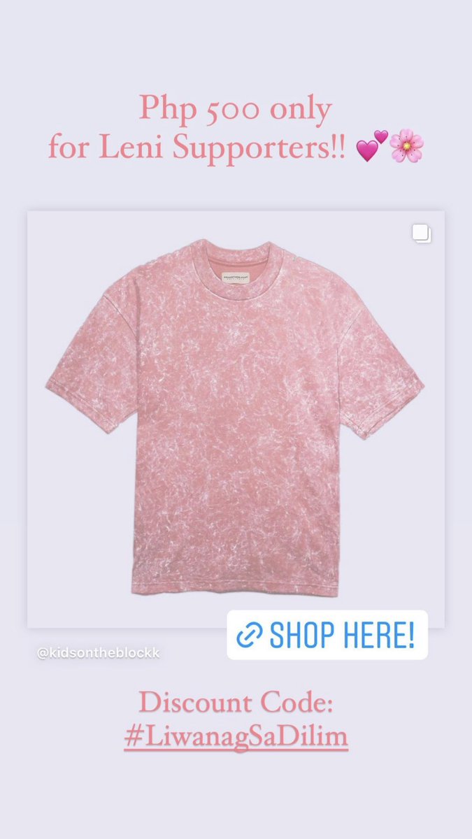 KidsontheBlockk's tweet photo. Php 500 for Leni Supporters!! 💕🌸
Discount Code: #LiwanangSaDilim

🛒: https://t.co/XNfB2kTFF0 https://t.co/GYHn7vkM9X